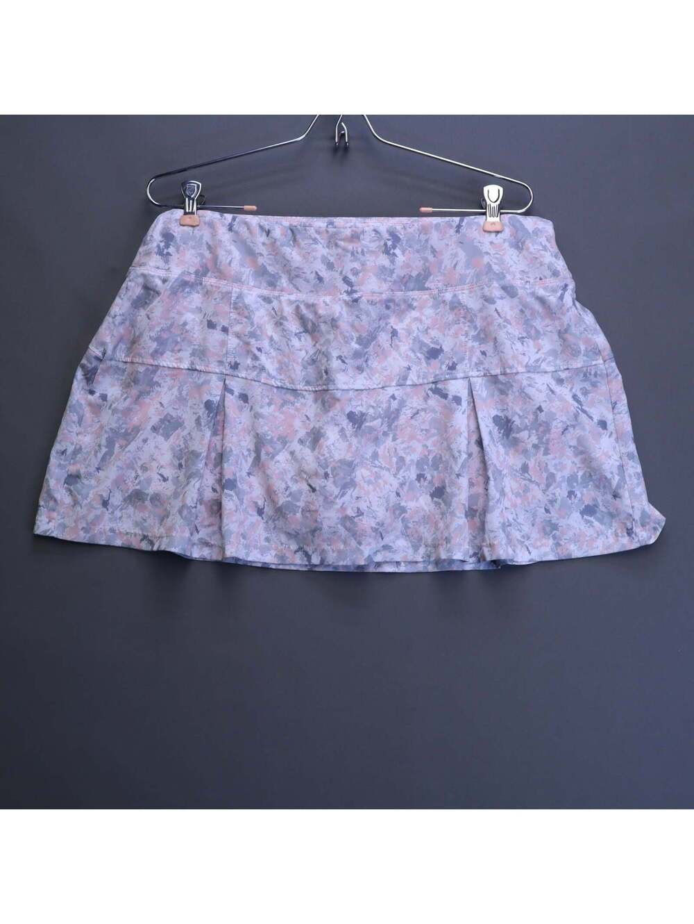 Etonic Tennis Skort Skirt Womens Large Pink Gray Camo Pleated Built-in Shorts